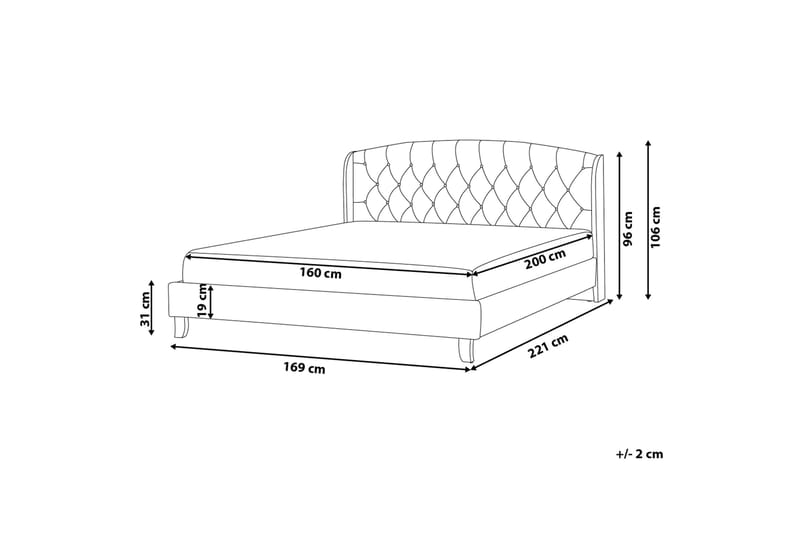 Bordeau | Dobbelt seng 160 | 200 cm - Beige - Møbler - Senge - Sengeramme & sengestel