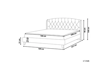 Bordeau | Dobbelt seng 180 | 200 cm - Beige - Møbler - Senge - Sengeramme & sengestel