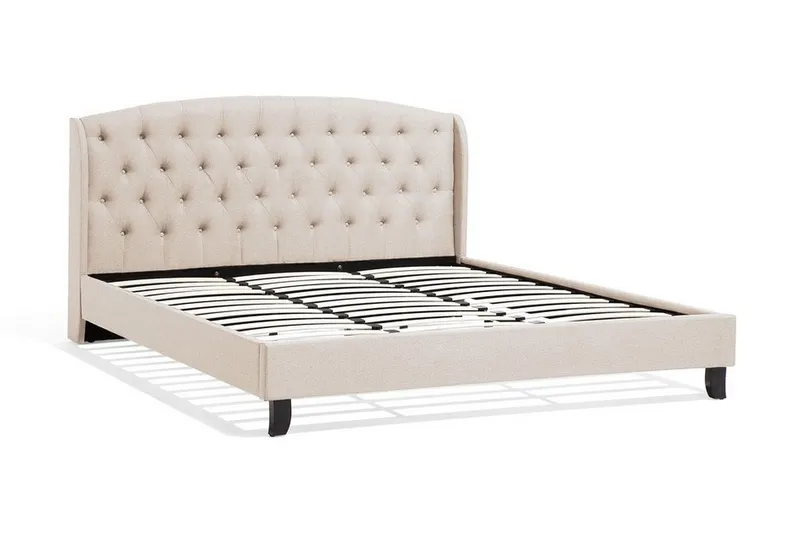 Bordeau | Dobbelt seng 180 | 200 cm - Beige - Møbler - Senge - Sengeramme & sengestel
