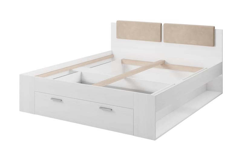 Bovera Sengeramme 180x200 cm  Askegrå Hvid - Askegrå|Hvid - Møbler - Senge - Sengeramme & sengestel