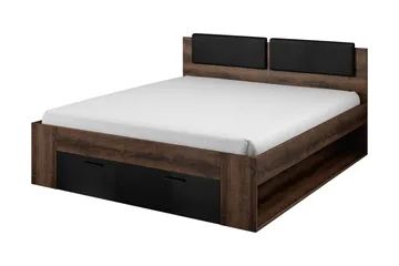 Bovera Sengeramme140x200 - Teak / sort - Møbler - Senge - Sengeramme & sengestel