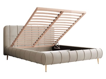 Calrosin Sengeramme med Ben 120x200 cm med Opbevaring - Lysegrå - Møbler - Senge - Sengeramme & sengestel