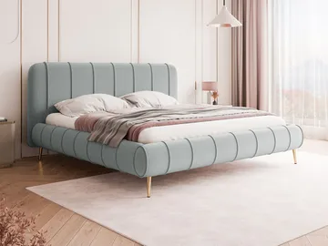Calrosin Sengeramme med Ben 140x200 cm med Opbevaring - Lysegrå - Møbler - Senge - Sengeramme & sengestel