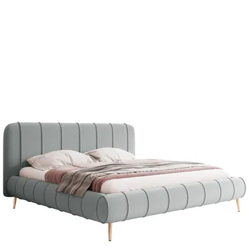 Calrosin Sengeramme med Ben 140x200 cm med Opbevaring - Lysegrå - Møbler - Senge - Sengeramme & sengestel