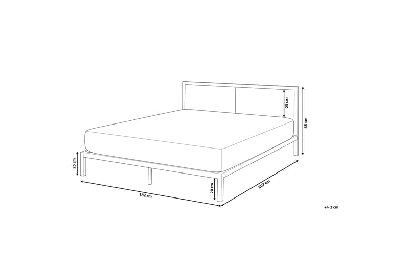 Clamart Dobbelt seng 180 | 200 cm - Sort - Sengeramme & sengestel