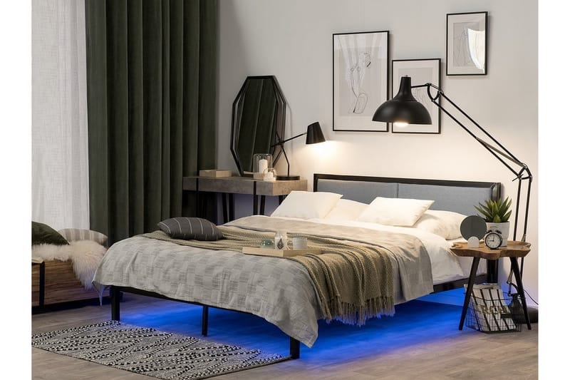 Clamart Dobbelt seng 180 | 200 cm - Sort - Møbler - Senge - Sengeramme & sengestel