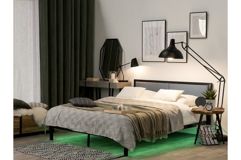 Clamart Dobbelt seng 180 | 200 cm - Sort - Møbler - Senge - Sengeramme & sengestel