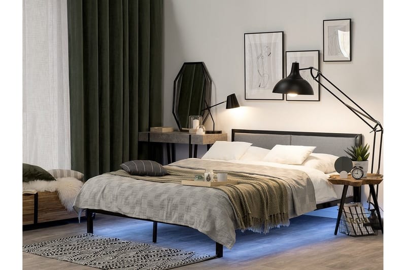 Clamart Dobbelt seng 180 | 200 cm - Sort - Møbler - Senge - Sengeramme & sengestel