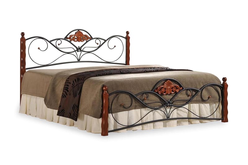 Claribel Sengeramme 160x200 cm - Kirsebær/Sort - Sengeramme & sengestel - Sammenklappelig seng