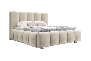 Cleaton Boblet Sengeramme 160x200 cm med Opbevaring - Beige/Lys beige - Møbler - Senge - Sengeramme & sengestel