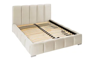 Cleaton Sengepakke 140x200 cm med Opbevaring og Sengegavl + Topmadras - Beige - Møbler - Senge - Sengeramme & sengestel