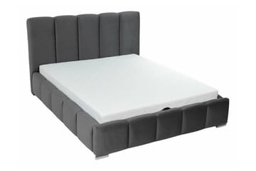 Cleaton Sengeramme 140x200 cm i Stof med Opbevaring og Sengegavl - Grøn - Møbler - Senge - Sengeramme & sengestel