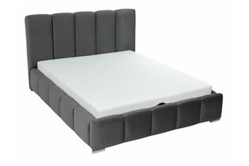 Cleaton Sengeramme 140x200 cm i Stof med Opbevaring og Sengegavl - Sort - Møbler - Senge - Sengeramme & sengestel