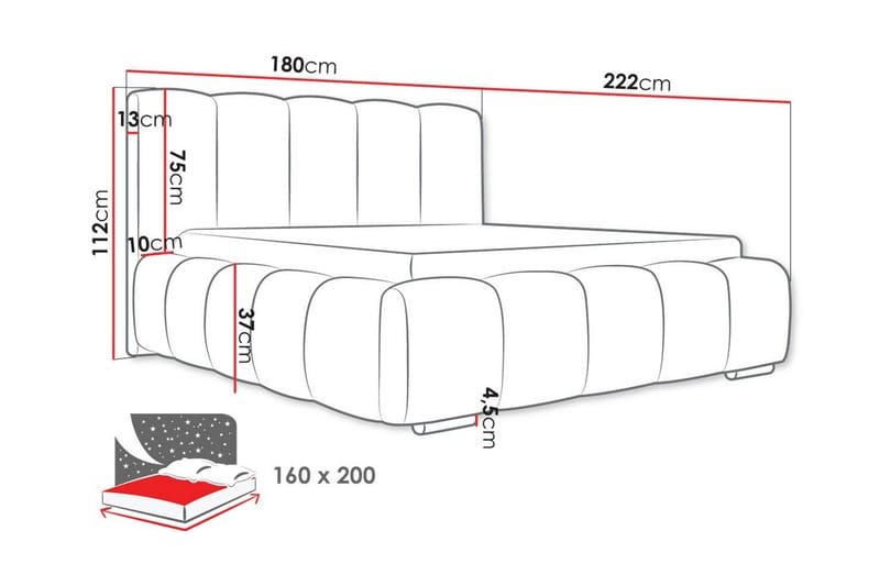 Cleaton Sengeramme 160x200 cm - Møbler - Senge - Sengeramme & sengestel