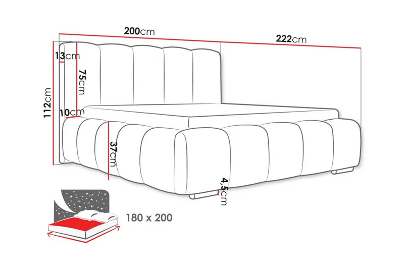 Cleaton Sengeramme 180x200 cm - Møbler - Senge - Sengeramme & sengestel