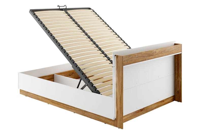 Dentro seng 218x147x88 cm - Beige / Hvid - Møbler - Senge - Sengeramme & sengestel