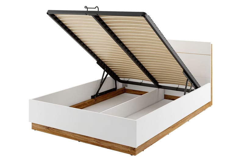 Dentro seng 218x147x88 cm - Beige / Hvid - Møbler - Senge - Sengeramme & sengestel