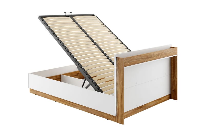 Dentro seng 218x187x88 cm - Beige / Hvid - Møbler - Senge - Sengeramme & sengestel