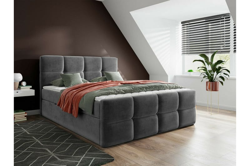 Derry Sängram 180x200 cm NO_BRAND Dark grey - Møbler - Senge - Sengeramme & sengestel
