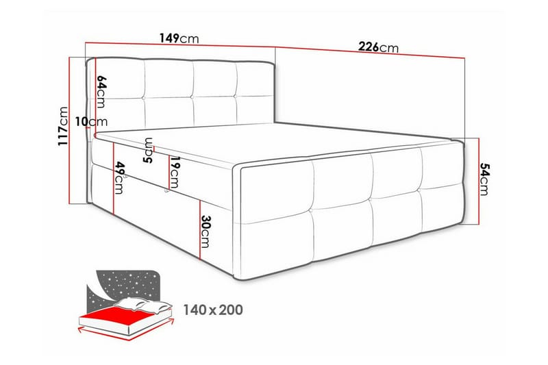 Derry Sengeramme 140x200 cm - Møbler - Senge - Sengeramme & sengestel