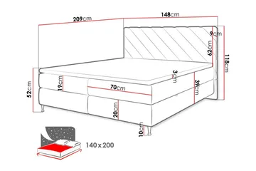 Derry Sengeramme 140x200 cm - Møbler - Senge - Sengeramme & sengestel