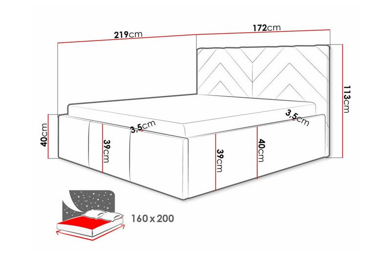 Derry Sengeramme 160x200 cm - Beige - Sengeramme & sengestel