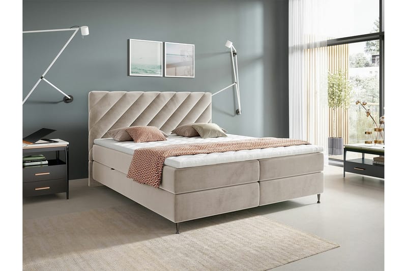 Derry Sengeramme 160x200 cm - Beige - Sengeramme & sengestel