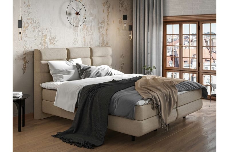 Derry Sengeramme 160x200 cm - Beige - Sengeramme & sengestel