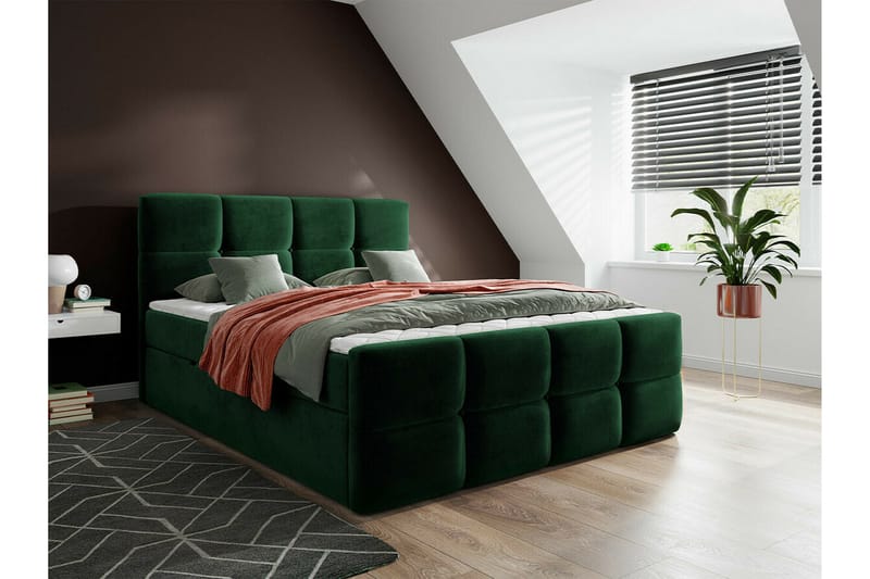 Derry Sengeramme 160x200 cm - Mørkegrøn - Sengeramme & sengestel