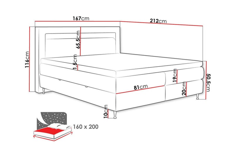 Derry Sengeramme 160x200 cm - Møbler - Senge - Sengeramme & sengestel