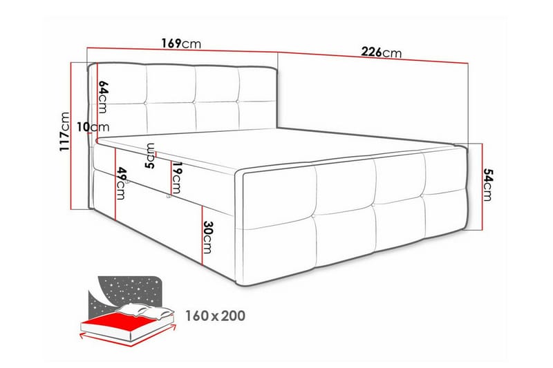 Derry Sengeramme 160x200 cm - Møbler - Senge - Sengeramme & sengestel