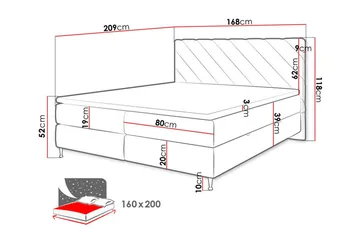 Derry Sengeramme 160x200 cm - Møbler - Senge - Sengeramme & sengestel