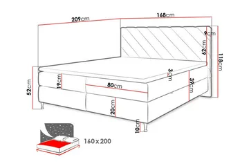 Derry Sengeramme 160x200 cm - Møbler - Senge - Sengeramme & sengestel