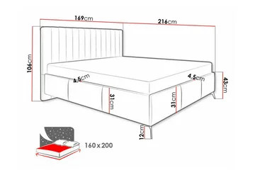 Derry Sengeramme 160x200 cm - Møbler - Senge - Sengeramme & sengestel