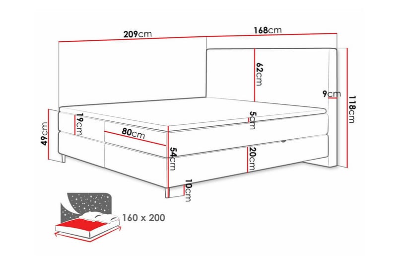 Derry Sengeramme 160x200 cm - Møbler - Senge - Sengeramme & sengestel