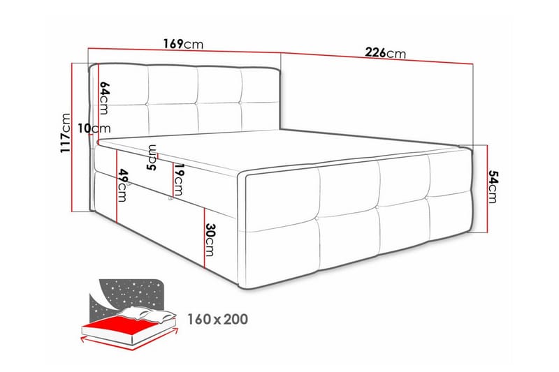 Derry Sengeramme 160x200 cm - Møbler - Senge - Sengeramme & sengestel