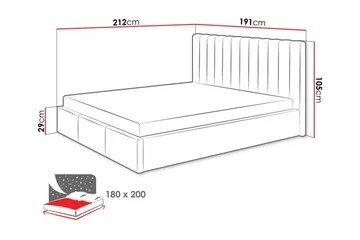 Derry Sengeramme 180x200 cm - Grøn - Møbler - Senge - Sengeramme & sengestel