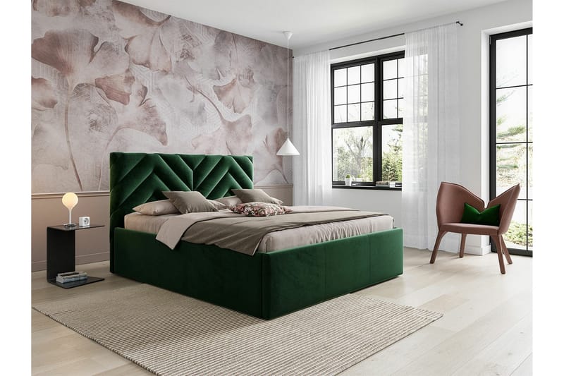 Derry Sengeramme 180x200 cm - Mørkegrøn - Møbler - Senge - Sengeramme & sengestel