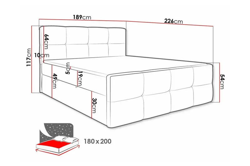 Derry Sengeramme 180x200 cm - Møbler - Senge - Sengeramme & sengestel