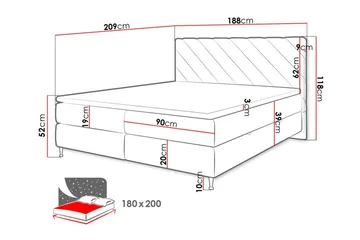 Derry Sengeramme 180x200 cm - Møbler - Senge - Sengeramme & sengestel