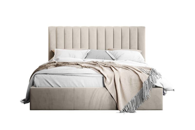 Derry Sengramme med opbevaring 180x200 cm - Cream - Møbler - Senge - Sengeramme & sengestel