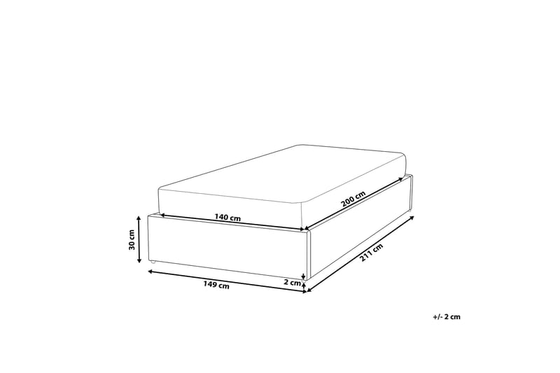 Dinan Dobbelt seng 140 | 200 cm - Grå - Sengeramme & sengestel