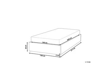 Dinan Dobbelt seng 140 | 200 cm - Grå - Møbler - Senge - Sengeramme & sengestel