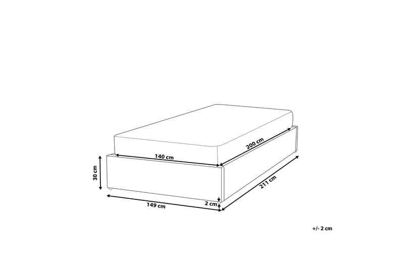 Dinan Dobbelt seng 140 | 200 cm - Grå - Møbler - Senge - Sengeramme & sengestel