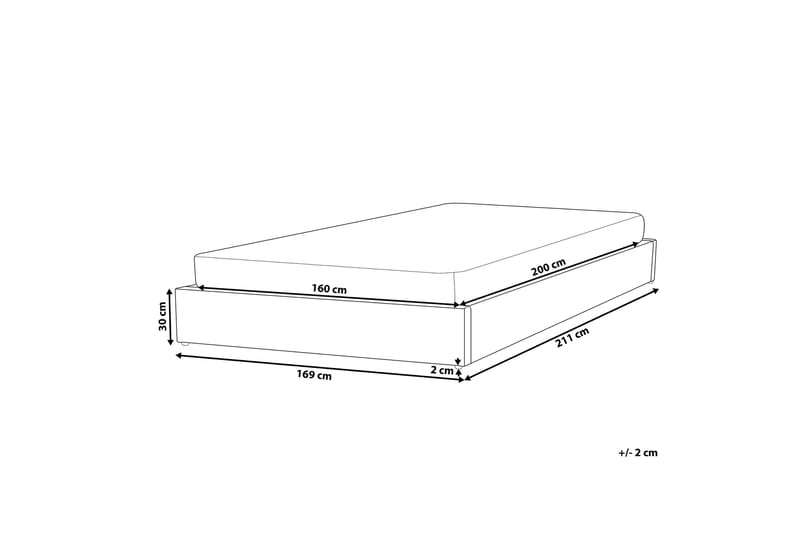 Dinan Dobbelt seng 160 | 200 cm - Grå - Sengeramme & sengestel