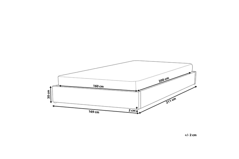 Dinan Dobbelt seng 160 | 200 cm - Grå - Møbler - Senge - Sengeramme & sengestel