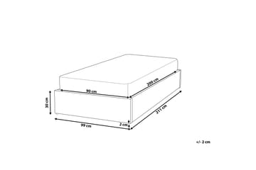 Dinan Dobbelt seng 90 | 200 cm - Grå - Møbler - Senge - Sengeramme & sengestel