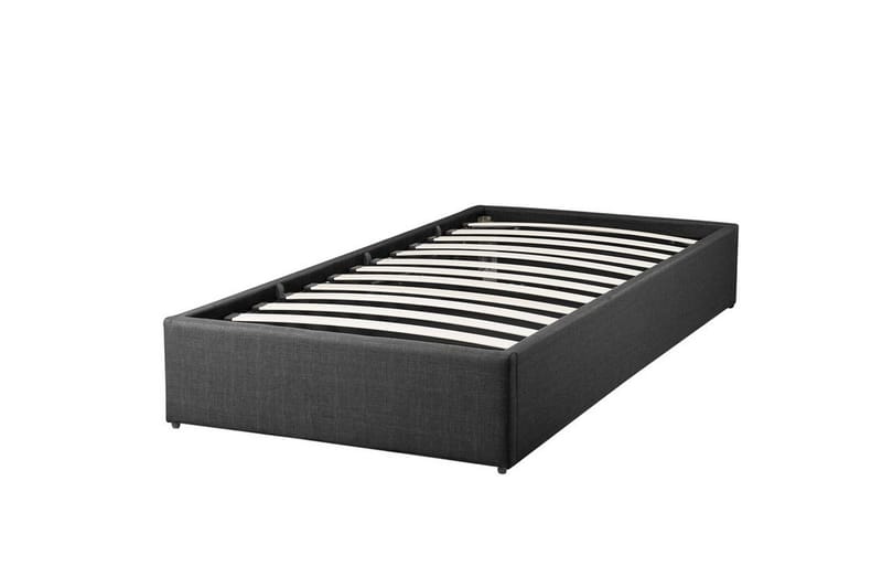 Dinan Sengeramme med Opbevaring 90x200 cm i Stof - Grå - Møbler - Senge - Sengeramme & sengestel