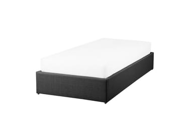 Dinan Sengeramme med Opbevaring 90x200 cm i Stof - Grå - Møbler - Senge - Sengeramme & sengestel
