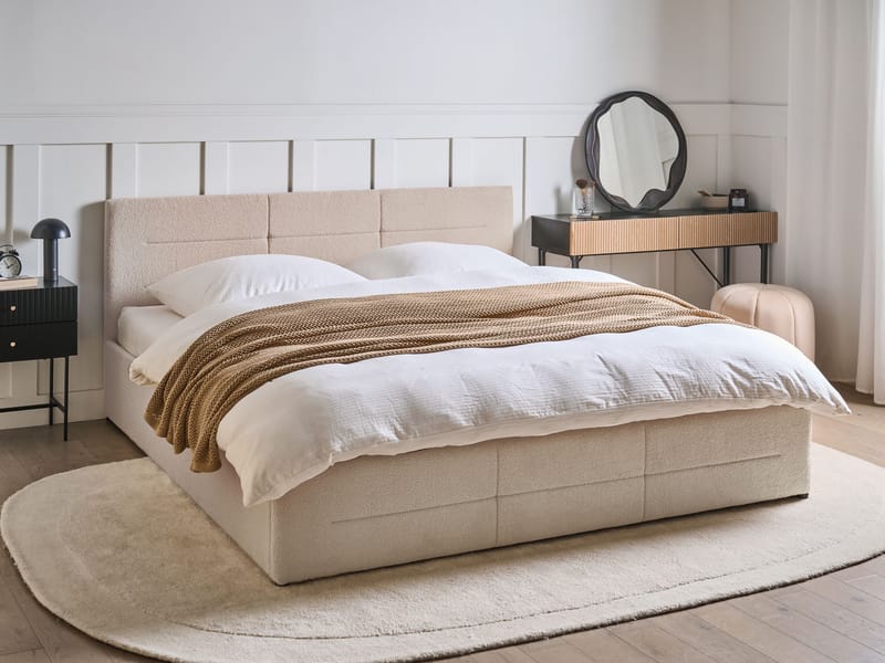 Dobbeltseng Massognes 180x200 cm - Beige - Møbler - Senge - Sengeramme & sengestel